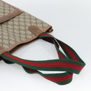 GUCCI GG Supreme Web Sherry Line Tote Bag PVC Beige Gold 002 58 6487 Auth 193572-7