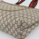 GUCCI GG Plus Supreme Web Sherry Line Tote Bag PVC Beige Gold Auth 193573-15