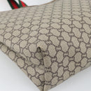 GUCCI GG Plus Supreme Web Sherry Line Tote Bag PVC Beige Gold Auth 193573-9