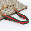 GUCCI GG Plus Supreme Web Sherry Line Tote Bag PVC Beige Gold Auth 193573-8