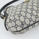 GUCCI GG Supreme Shoulder Bag PVC Navy Gold Auth 193574-14