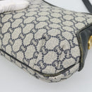 GUCCI GG Supreme Shoulder Bag PVC Navy Gold Auth 193574-15