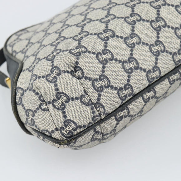 GUCCI GG Supreme Shoulder Bag PVC Navy Gold Auth 193574