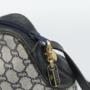 GUCCI GG Supreme Shoulder Bag PVC Navy Gold Auth 193574-10