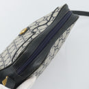 GUCCI GG Supreme Shoulder Bag PVC Navy Gold Auth 193574-6