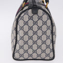 GUCCI GG Supreme Sherry Line Hand Bag PVC Navy Gold 24 02 006 Auth 193575-4