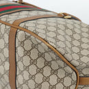 GUCCI GG Supreme Web Sherry Line Boston Bag PVC Beige Gold Auth 193576A-9