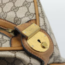 GUCCI GG Supreme Web Sherry Line Boston Bag PVC Beige Gold Auth 193576A-10