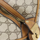 GUCCI GG Supreme Web Sherry Line Boston Bag PVC Beige Gold Auth 193576A-11