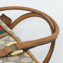 GUCCI GG Supreme Web Sherry Line Boston Bag PVC Beige Gold Auth 193576A-8