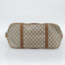 GUCCI GG Supreme Web Sherry Line Boston Bag PVC Beige Gold Auth 193576A-5