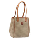 CELINE Macadam Canvas Tote Bag PVC Beige Gold Auth 193577-1
