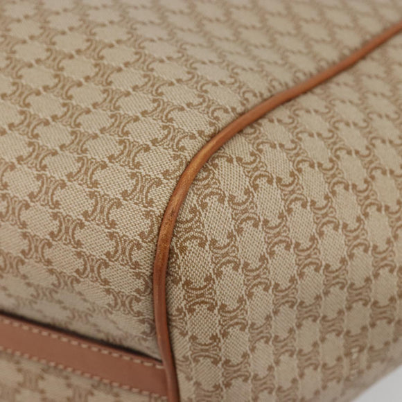 CELINE Macadam Canvas Tote Bag PVC Beige Gold Auth 193577