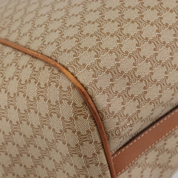 CELINE Macadam Canvas Tote Bag PVC Beige Gold Auth 193577