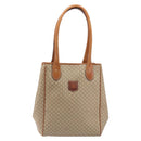 CELINE Macadam Canvas Tote Bag PVC Beige Gold Auth 193577-2