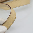 CELINE Hand Bag Leather 2way Ivory Gold Auth 193579-10