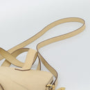 CELINE Hand Bag Leather 2way Ivory Gold Auth 193579-11