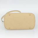 CELINE Hand Bag Leather 2way Ivory Gold Auth 193579-12