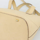 CELINE Hand Bag Leather 2way Ivory Gold Auth 193579-13