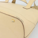 CELINE Hand Bag Leather 2way Ivory Gold Auth 193579-15
