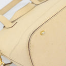 CELINE Hand Bag Leather 2way Ivory Gold Auth 193579-16