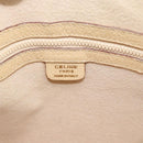 CELINE Hand Bag Leather 2way Ivory Gold Auth 193579-18