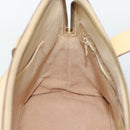 CELINE Hand Bag Leather 2way Ivory Gold Auth 193579-21