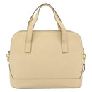 CELINE Hand Bag Leather 2way Ivory Gold Auth 193579-3