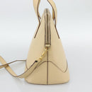 CELINE Hand Bag Leather 2way Ivory Gold Auth 193579-5