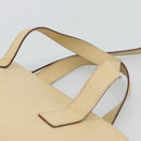 CELINE Hand Bag Leather 2way Ivory Gold Auth 193579-8