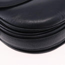 CELINE Shoulder Bag Leather Navy Gold Auth 193580A-10