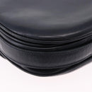 CELINE Shoulder Bag Leather Navy Gold Auth 193580A-12