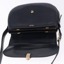 CELINE Shoulder Bag Leather Navy Gold Auth 193580A-15