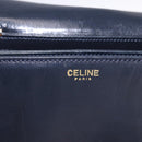 CELINE Shoulder Bag Leather Navy Gold Auth 193580A-16