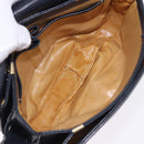 CELINE Shoulder Bag Leather Navy Gold Auth 193580A-17