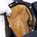 CELINE Shoulder Bag Leather Navy Gold Auth 193580A-19