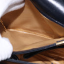 CELINE Shoulder Bag Leather Navy Gold Auth 193580A-21