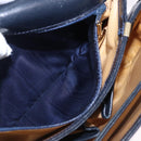 CELINE Shoulder Bag Leather Navy Gold Auth 193580A-23