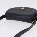 CELINE Shoulder Bag Leather Navy Gold Auth 193580A-6