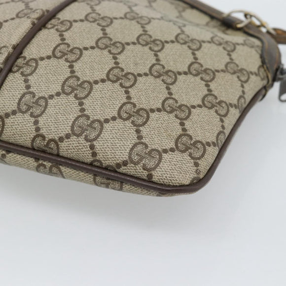 GUCCI GG Supreme Web Sherry Line Bag PVC Beige Gold 904 02 647 Auth 193581