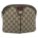 GUCCI GG Supreme Web Sherry Line Bag PVC Beige Gold 904 02 647 Auth 193581-2