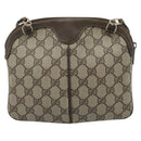 GUCCI GG Supreme Web Sherry Line Bag PVC Beige Gold 904 02 647 Auth 193581-3