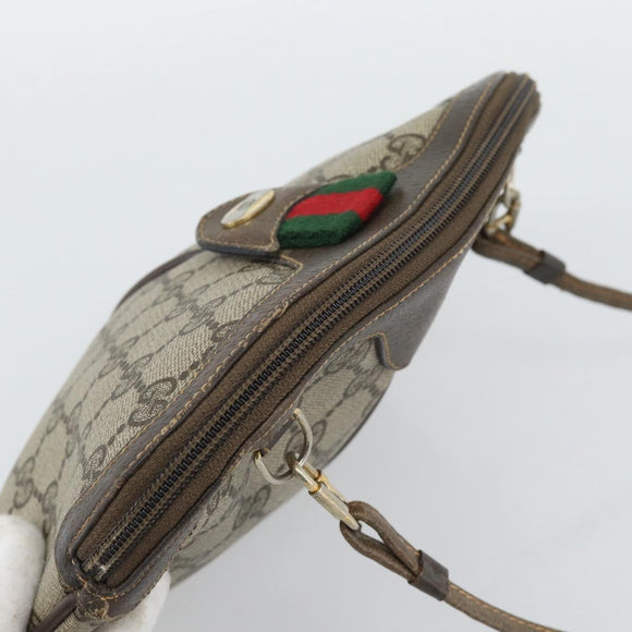 GUCCI GG Supreme Web Sherry Line Bag PVC Beige Gold 904 02 647 Auth 193581