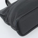 Burberrys Hand Bag Leather Black Gold Auth 193582A-16