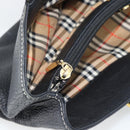 Burberrys Hand Bag Leather Black Gold Auth 193582A-11