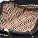 Burberrys Hand Bag Leather Black Gold Auth 193582A-19