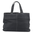 Burberrys Hand Bag Leather Black Gold Auth 193582A-2