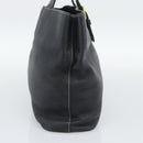 Burberrys Hand Bag Leather Black Gold Auth 193582A-3