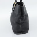 Burberrys Hand Bag Leather Black Gold Auth 193582A-4