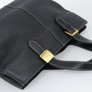 Burberrys Hand Bag Leather Black Gold Auth 193582A-6